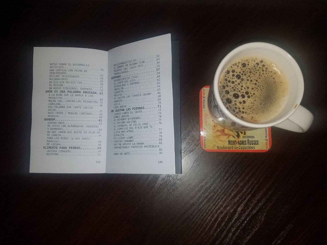 Indice del libro en papel de Poemas en la noche